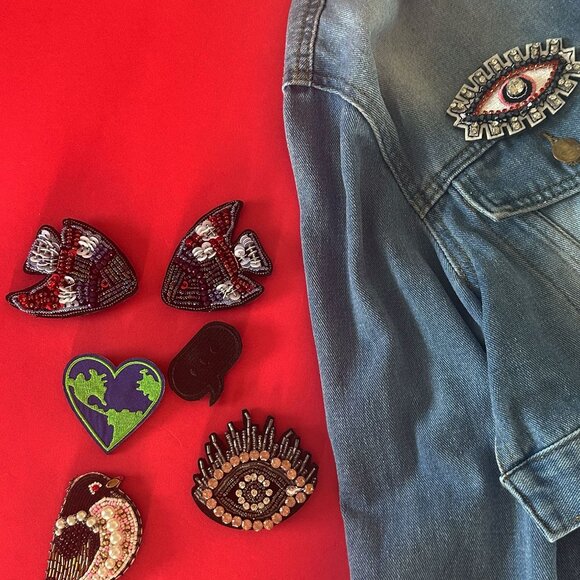 Unique Upcycled Denim Jacket, Street Style, Harajuku, Casual, Oversized, Size S - Picture 9 of 11